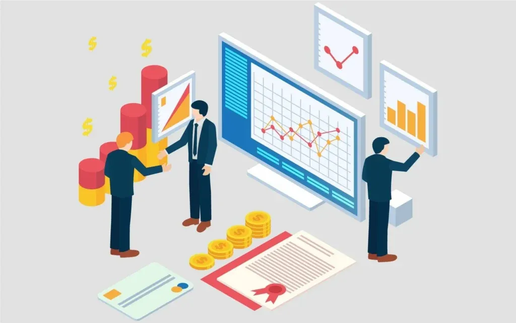 Деловая встреча с графиками и финансами